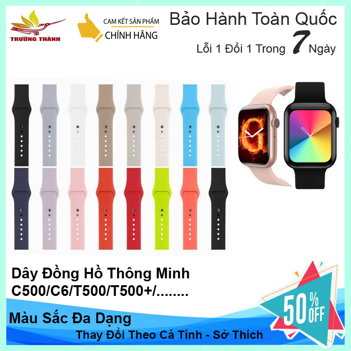 Dây đồng hồ C500-C6-T500-T500+ - dây đồng hồ silicon thay thế
