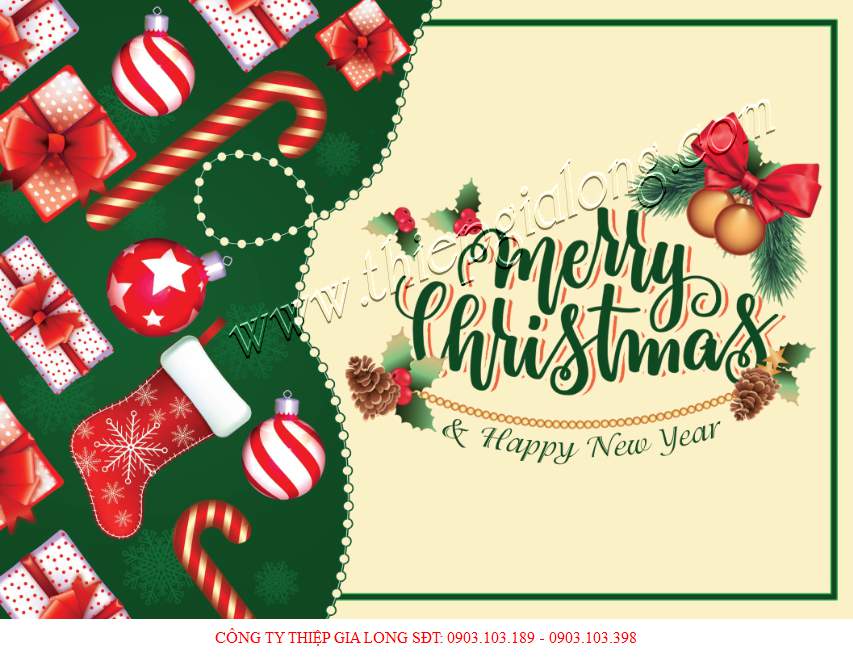 Thiệp Noel giấy Mỹ Thuật đẹp (có in lời chúc thiệp giáng sinh có lời chúc, logo công ty)