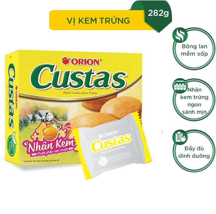 Hộp 12 gói bánh Orion Custas kem trứng (282G)