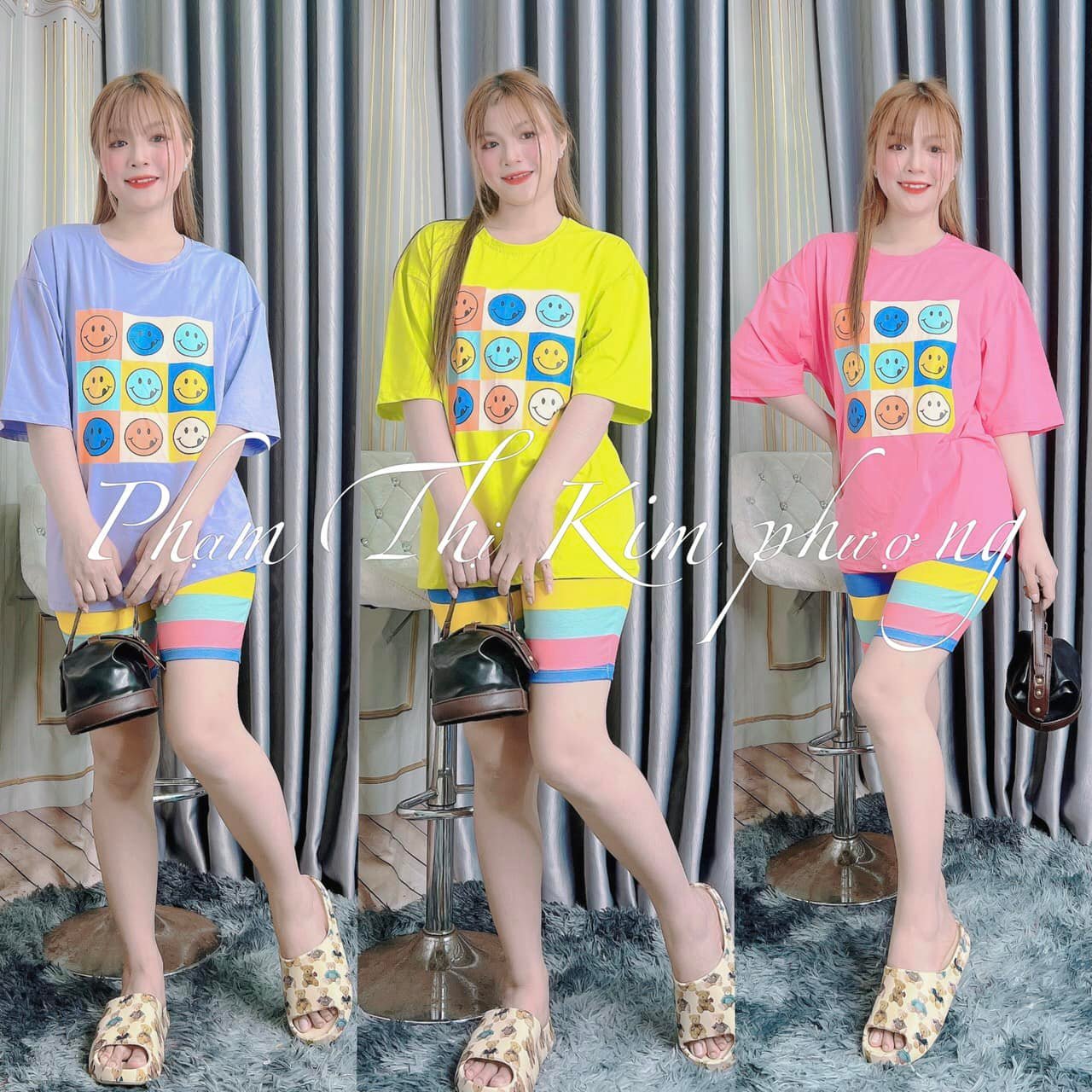 Đồ bộ nữ mặc nhà chất liệu vải thun cotton 100%, 3 size, 45-80kg vừa, ps231