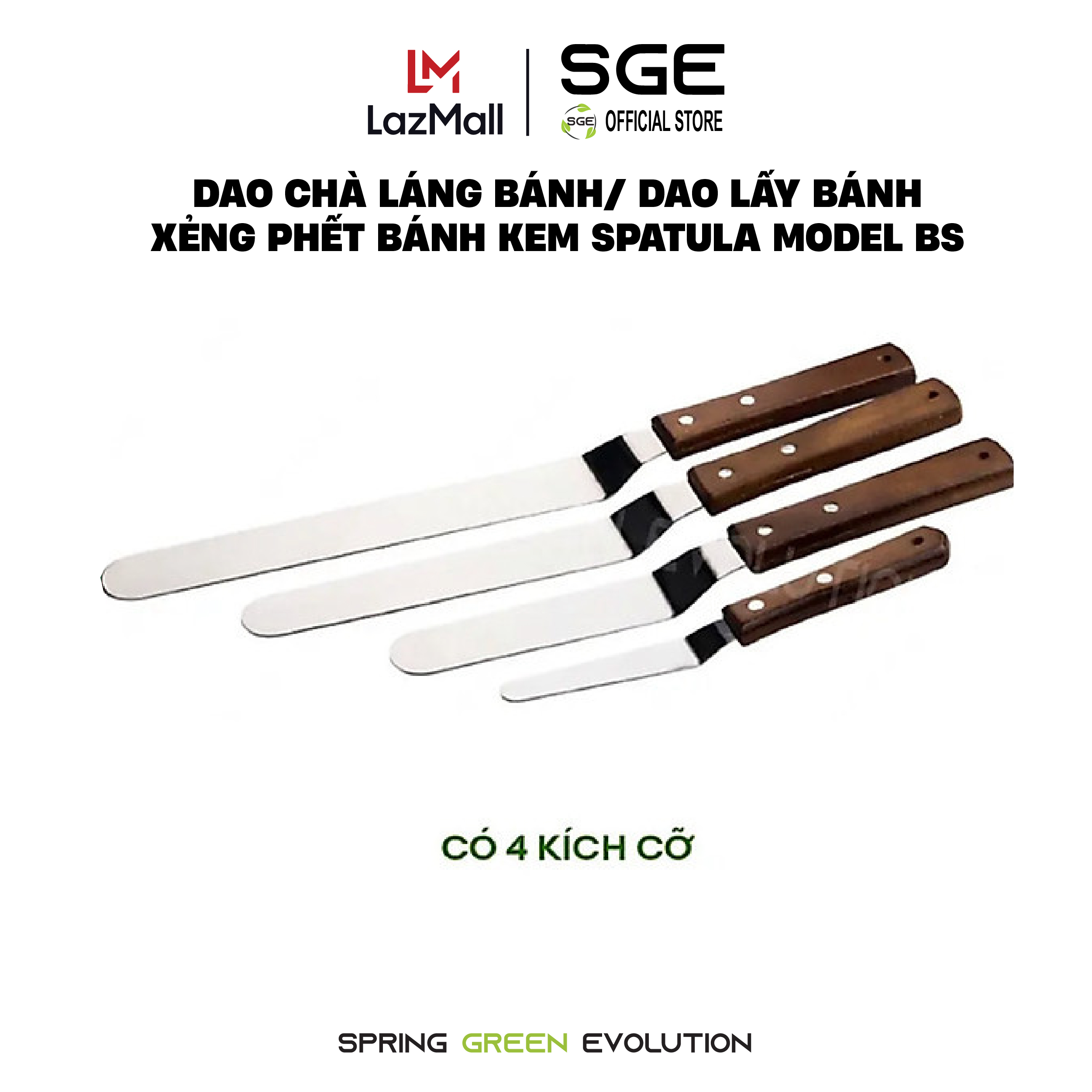 Xẻng Xúc Bánh SGE BS Tiêu Chuẩn Inox Cứng Cáp Cách Nhiệt Nhiều Kích Cỡ Lựa Chọn, Đa Mục Đích Sử Dụng