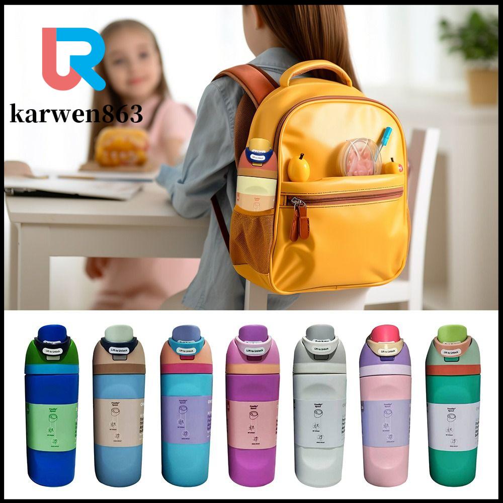 《1120》KARWEN863 16oz Bình sữa trẻ em Owala FreeSip có nắp lật Thép không gỉ Bình giữ nhiệt Bền bỉ Lớp đôi Ly có ống hút dành cho du lịch thể dục
