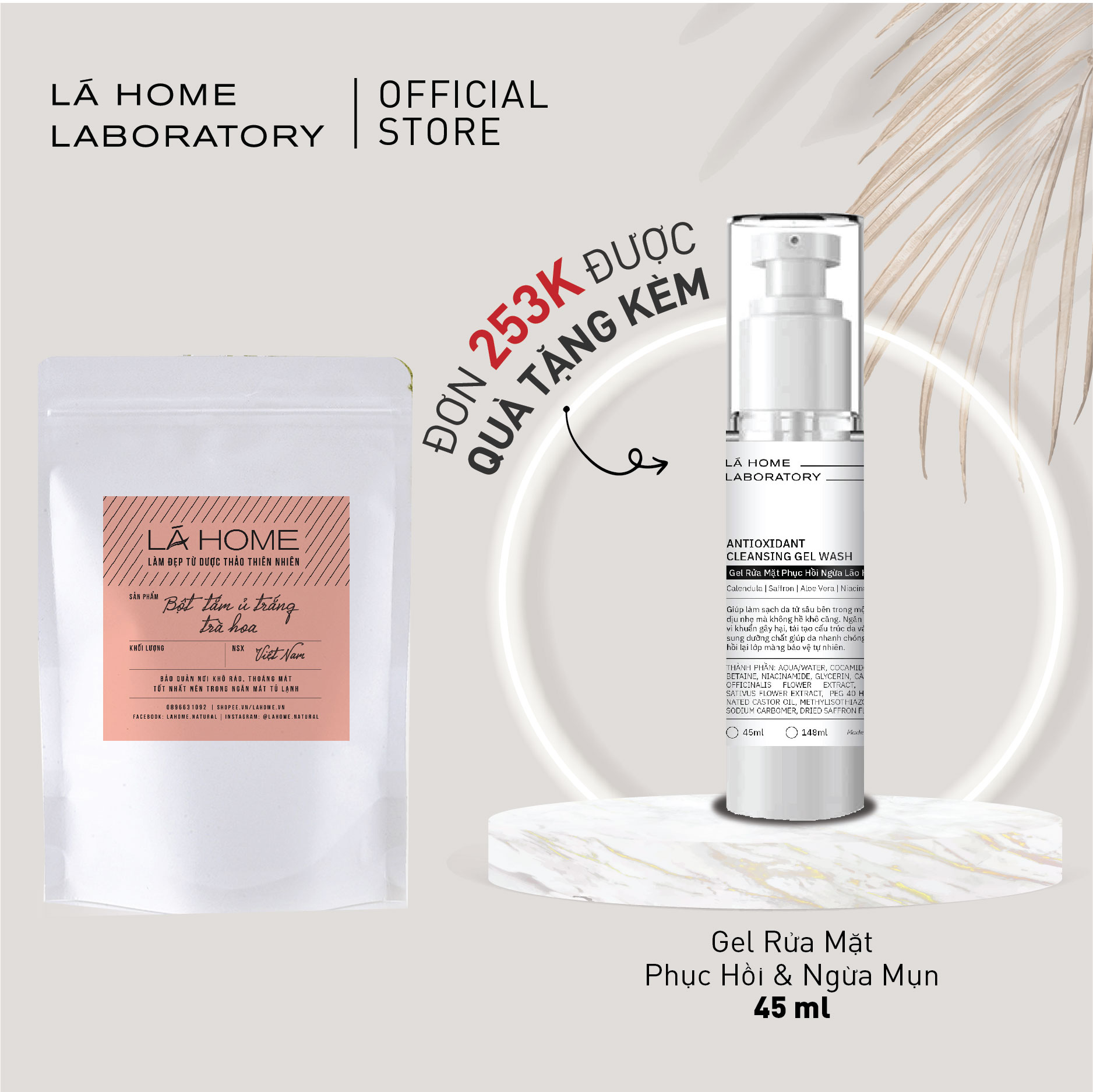 Bột Tắm Ủ Trắng Da Toàn Thân - Lá Home Laboratory