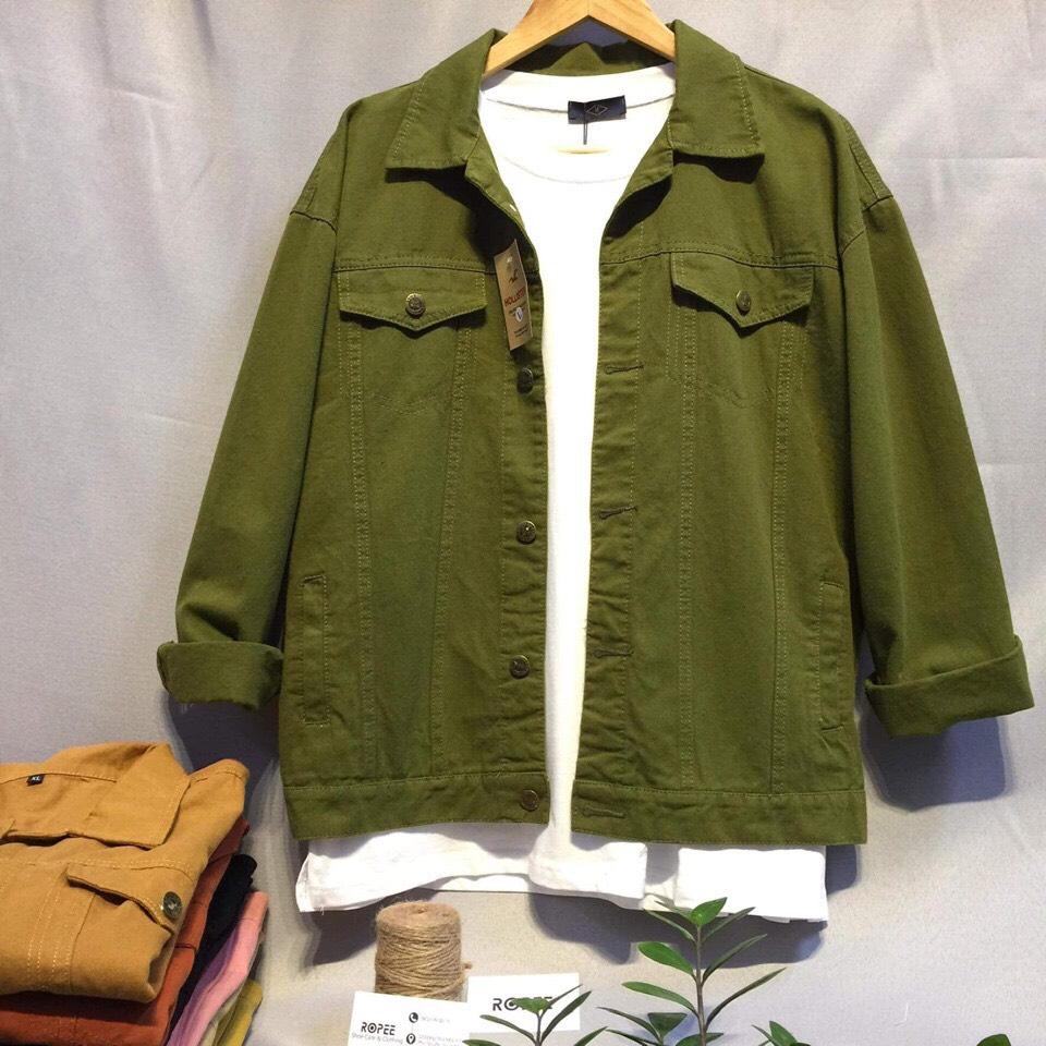 Áo khoác jean denim LBLinhBig Store (Xanh Rêu) AKN6