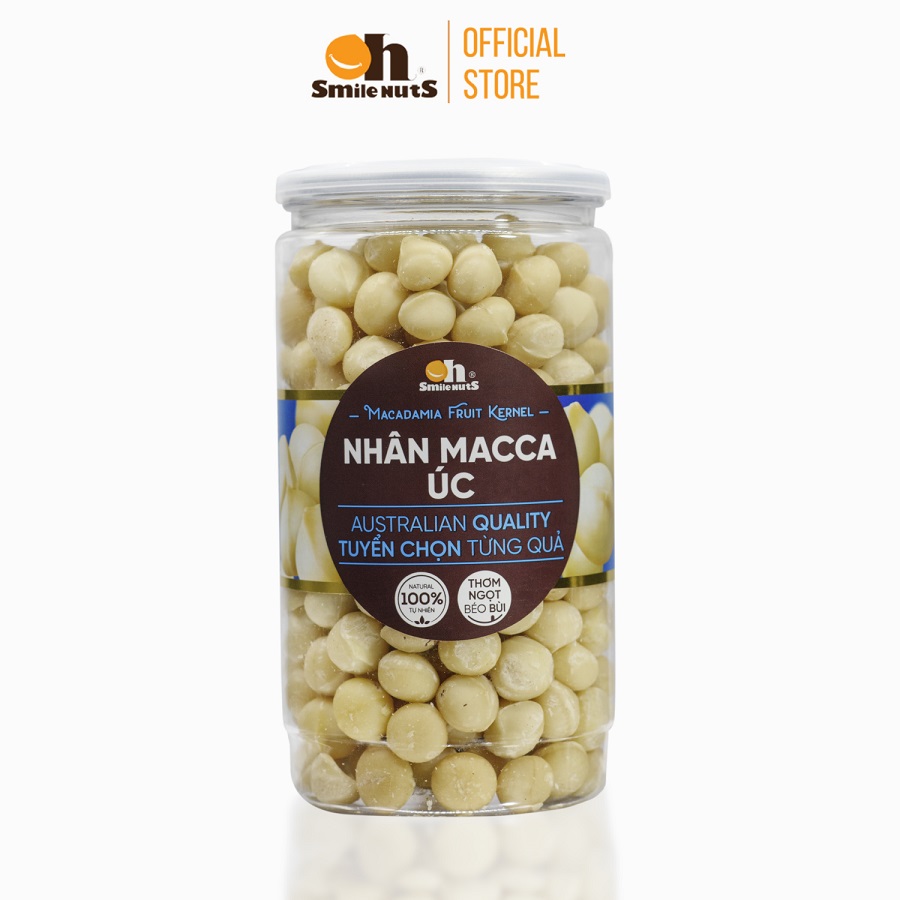 Nhân Macca Sạch từ Úc Oh Smilenuts hủ 475g - Nhân Hạt Macca Úc Sấy thơm ngon, hàng mới, không hôi dầu_Nhân Macca Sạch từ Úc của Oh Smilenuts
