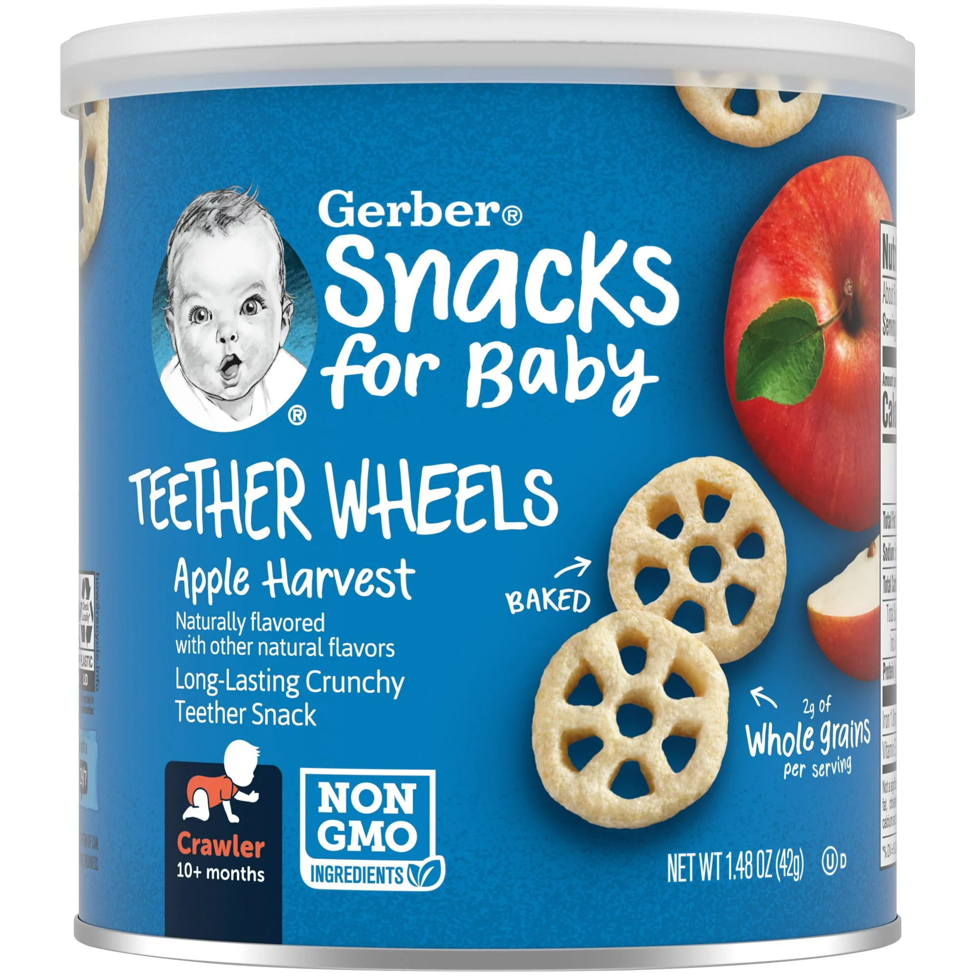 (DATE 12/2024) Bánh ăn dặm Gerber Teether Wheels cho bé giai đoạn mọc răng Vị Táo