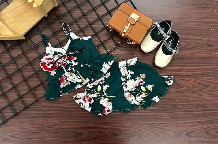 Set bộ Áo 2 dây, Quần đùi, chất xốp thái cho bé gái từ 8kg - 24kg, Hàng thiết kế cho bé, Hàng thiết kế trẻ em, Set bộ dự tiệc, Set bộ cao cấp, Set bộ tiểu thư,MIỄN PHÍ CHO ĐƠN HÀNG TỪ 200K