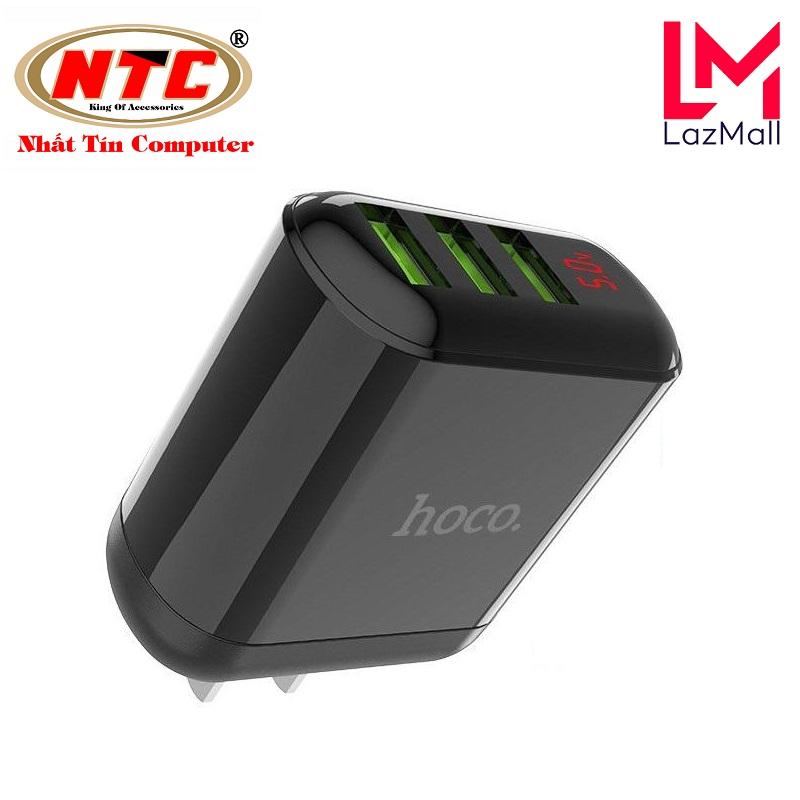 Cốc sạc nhanh 3 cổng USB Hoco HK1 Supernatural điện áp max 5A, có đèn led báo dòng tải - Nhat Tin Authorised Store