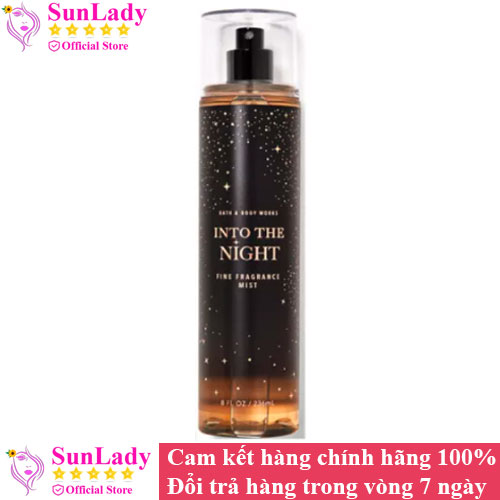Xịt Thơm Toàn Thân Bath & Body Works Into The Night Body Mist 236ml chính hãng - Xịt thơm body mist nữ lưu hương lâu Bath & Body Works Into The Night