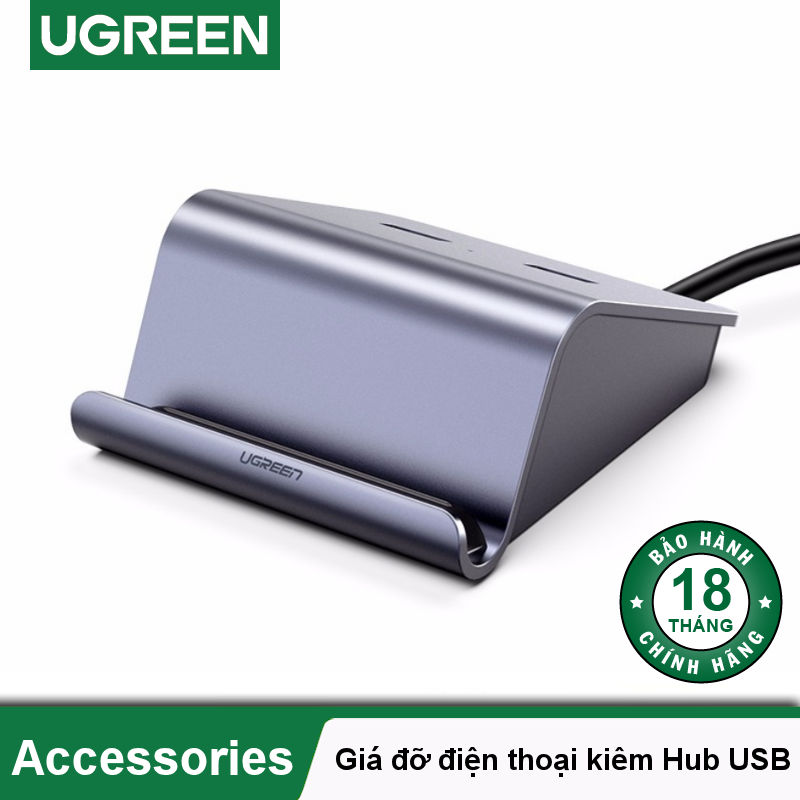 Giá đỡ điện thoại kèm Hub USB 2.0 2 cổng hỗ trợ OTG, Bluetooth 4.0 UGREEN CM214 50924 - Hàng chính hãng Giá đỡ điện thoại kèm Hub USB 2.0 2 cổng hỗ trợ OTG, Bluetooth 4.0 UGREEN CM214 50924 - Hàng chính hãng