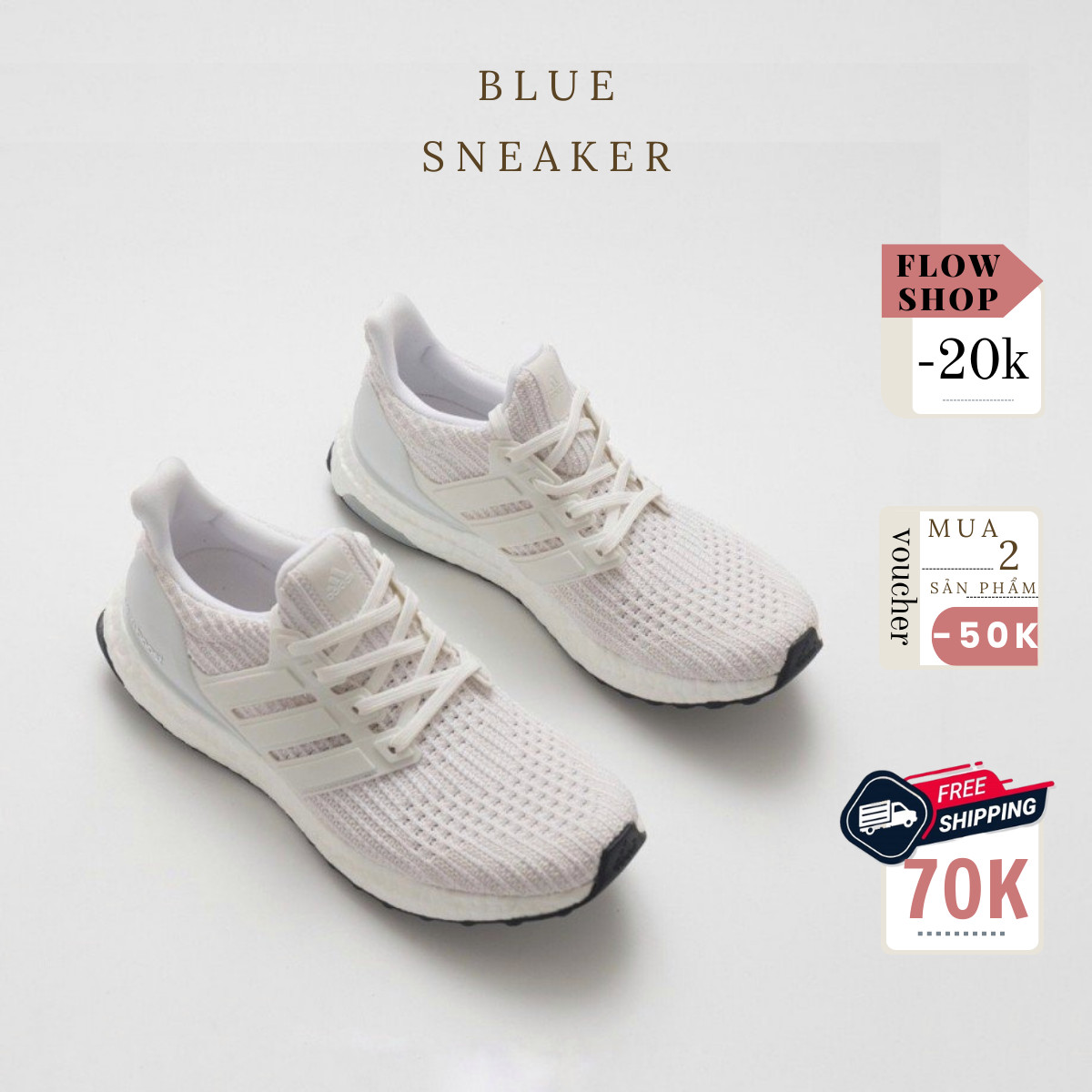 Giày Sneaker Nam Nữ Ultraboost 4.0 Trắng