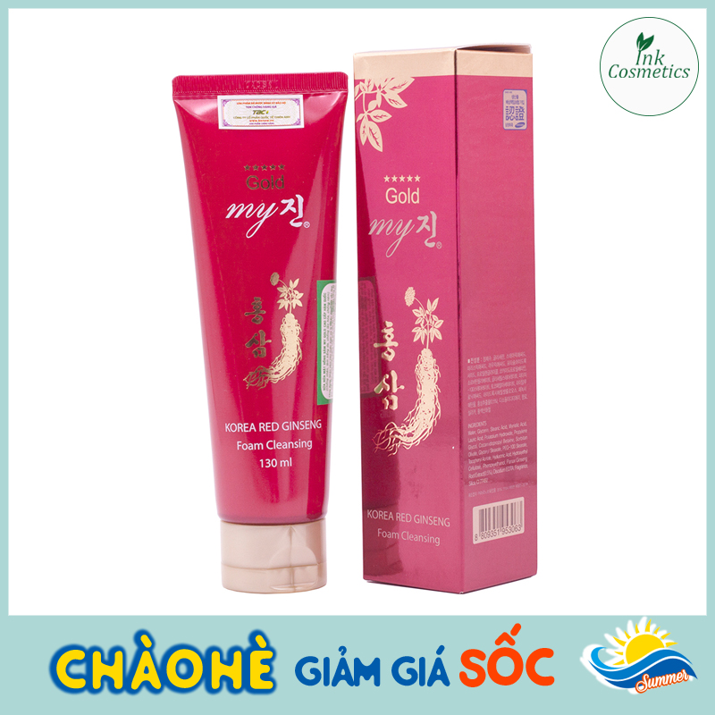 Sữa Rửa Mặt Hồng Sâm Hàn Quốc Cao Cấp My Jin Gold (130ml) Ngăn ngừa mụn, chống nám và tàn nhang, chống lão hóa.