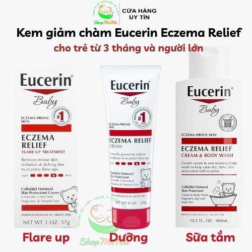 Kem dưỡng ẩm và giảm chàm da cho bé Eucerin baby eczema relief.