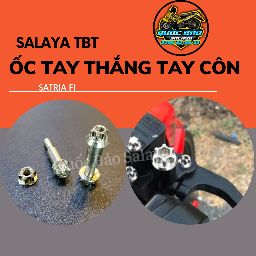 Bộ 2 Ốc Tay Thắng Tay Côn Kèm Tán Salaya TBT Inox 304 Lắp Cho Satria Fi Cực Rẻ