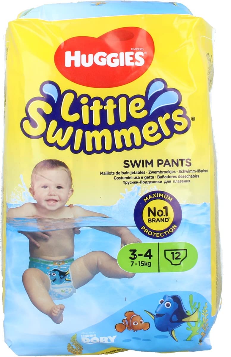Tã, Bỉm quần bơi cho bé Huggies Little Swimmers nội địa Pháp size 7-15kg - Bịch 12 cái