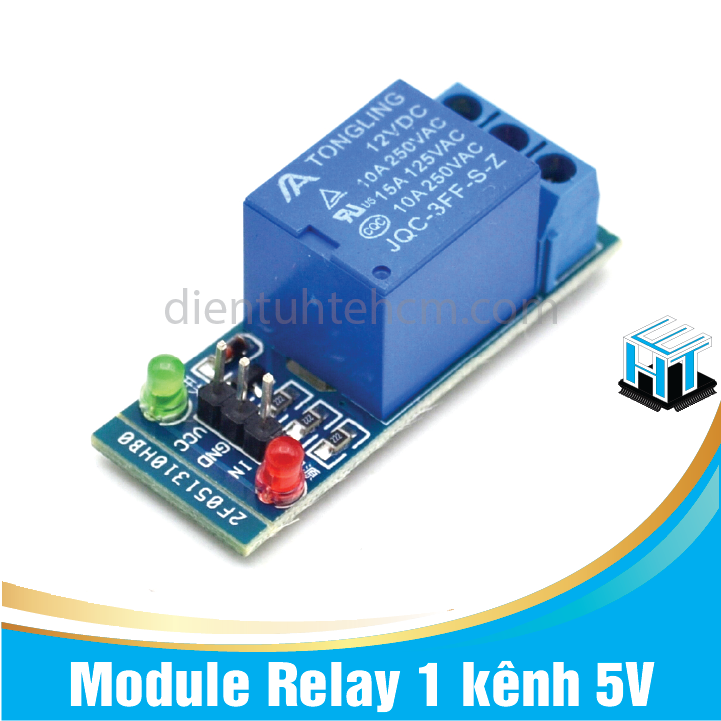 Module relay 5v 1 kênh màu xanh - Không cách ly
