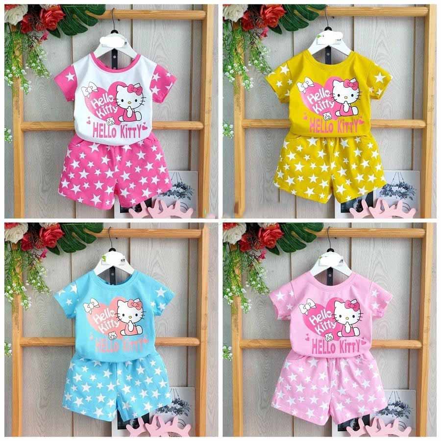 [MẪU TẾT] BỘ CỘC TAY HELLO KITTY NGÔI SAO MAY MẮN SIÊU DỄ THƯƠNG CHẤT COTTON CHO BÉ YÊU 7-17KG. VIDEO THẬT. YURI BABY SHOP