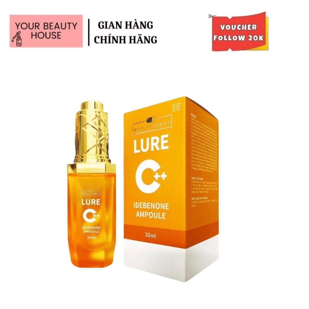 Siêu tinh chất dưỡng chuyên biệt chống lão hóa LURE C++ IDEBENONE AMPOULE 0,05% 30ml Từ MEDISKINBYC