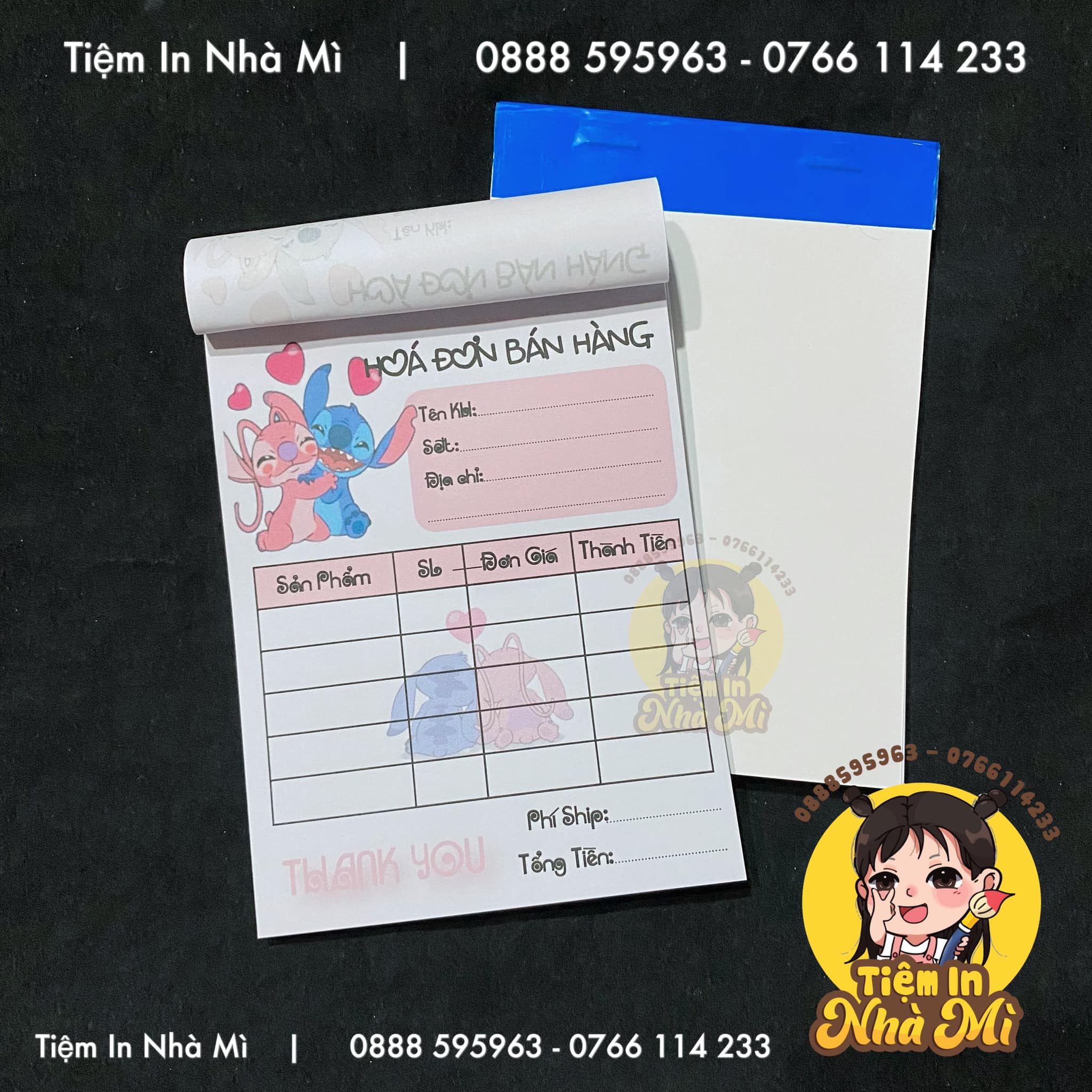 Hoá đơn bán hàng size A6 mẫu Stitch