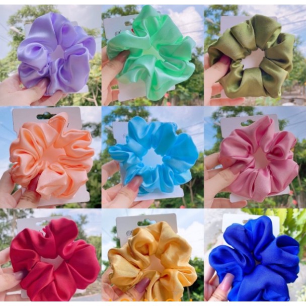 Buộc Tóc Vải Scrunchies Phi Bóng Đẹp Giao Ngẫu Nhiên