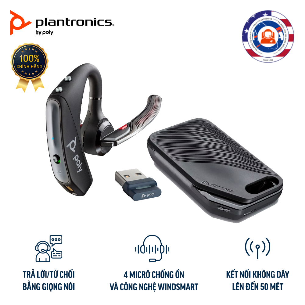  Tai Nghe Đàm Thoại Bluetooth Plantronics Voyager 5200 UC - Hàng Chính Hãng Việt Nam 