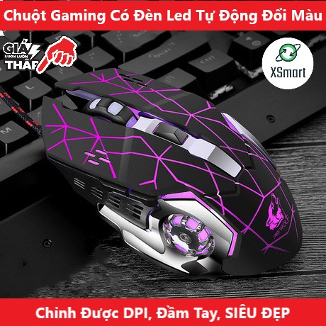 Chuột Chơi Game V5 Bản Star Black Led RGB Tự Động Đổi Màu Tương Thích Mọi Thiết Bị Máy Tính PC Laptop Tivi Chơi Game PUBG Liên Minh Đột Kích Cực Đã Chỉnh Được DPI Nhiều Mức - XSmart