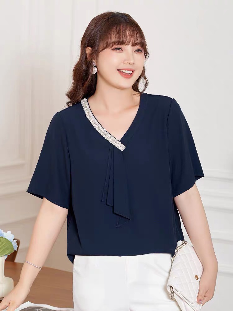 Áo kiểu phối ren duyên dáng trung niên bigsize - G24-1123