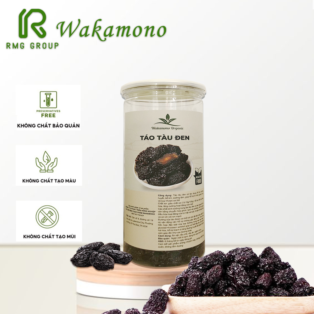 Wakamono Organic Black Jujubes Have No Preservatives, No Dyes, Sweet, Chewy, Naturally Fragrant, and Are Good for Health. - Thương hiệu WAKAMONO Giá 97,020 Đồng*Miễn phí vận chuyển