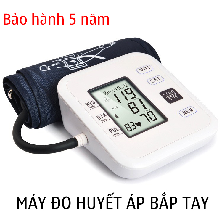 Máy Đo Huyết Áp Bắp Tay Loại Tốt Đo Nhịp Tim Màn Hình LCD Đo Nhanh Và Chính Xác Bảo Hành 5 Năm