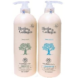 Cặp dầu gội xả Biotin & Collagen trắng phục hồi chống rụng và kích thích mọc tóc của Ý 1000mlx2
