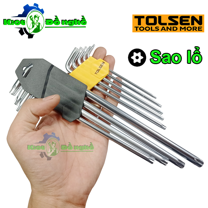 Bộ lục giác đa năng hoa thị 9 chi tiết tolsen 20057 - khóa lục giác đầu bông - kiot đồ nghề
