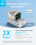 Sạc dự phòng Anker MagGo Power Bank for Apple Watch, Officially Certified 10,000mAh Compact Battery Pack (White and Black)