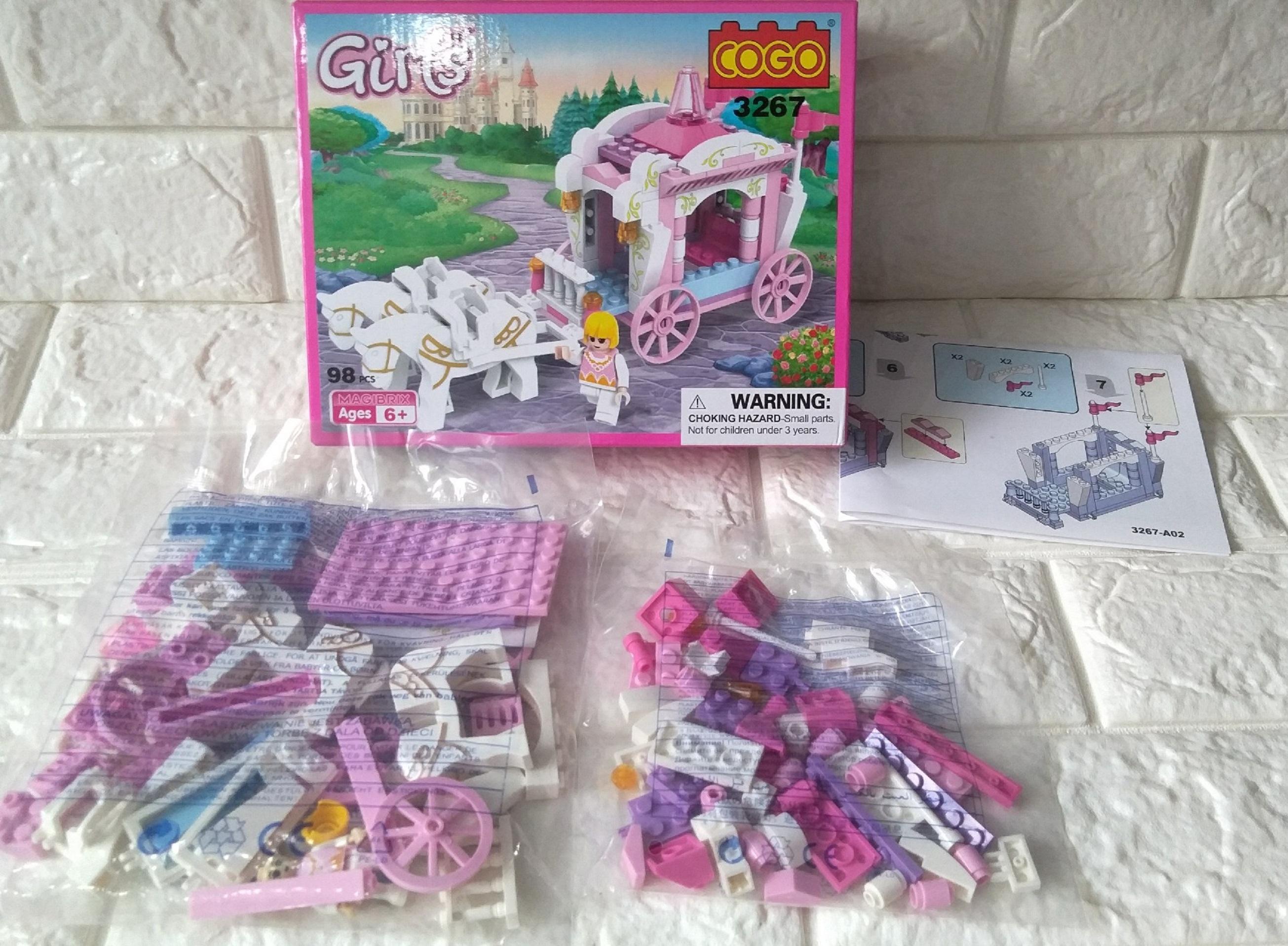 Bộ lego lắp ráp xe ngựa công chúa