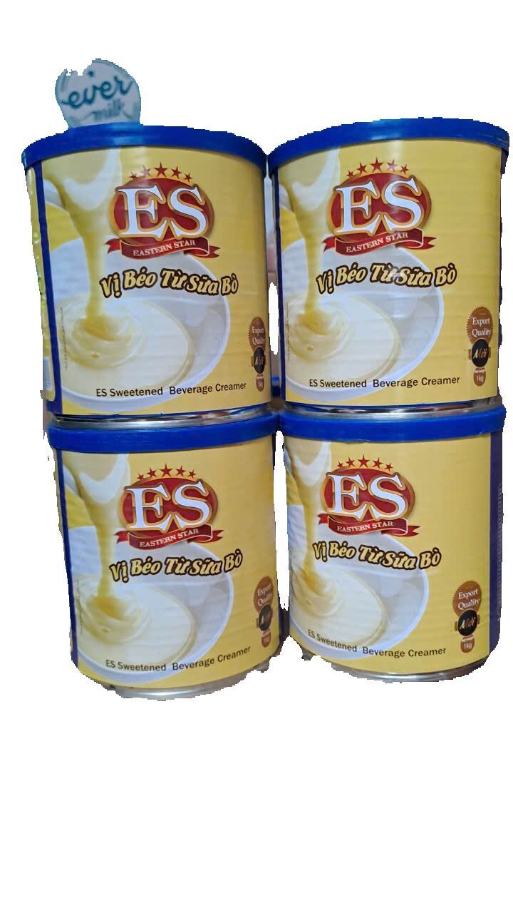 Combo 4 lon Sữa đặc ES nắp xanh lon 1kg - Thơm -Sánh-Béo