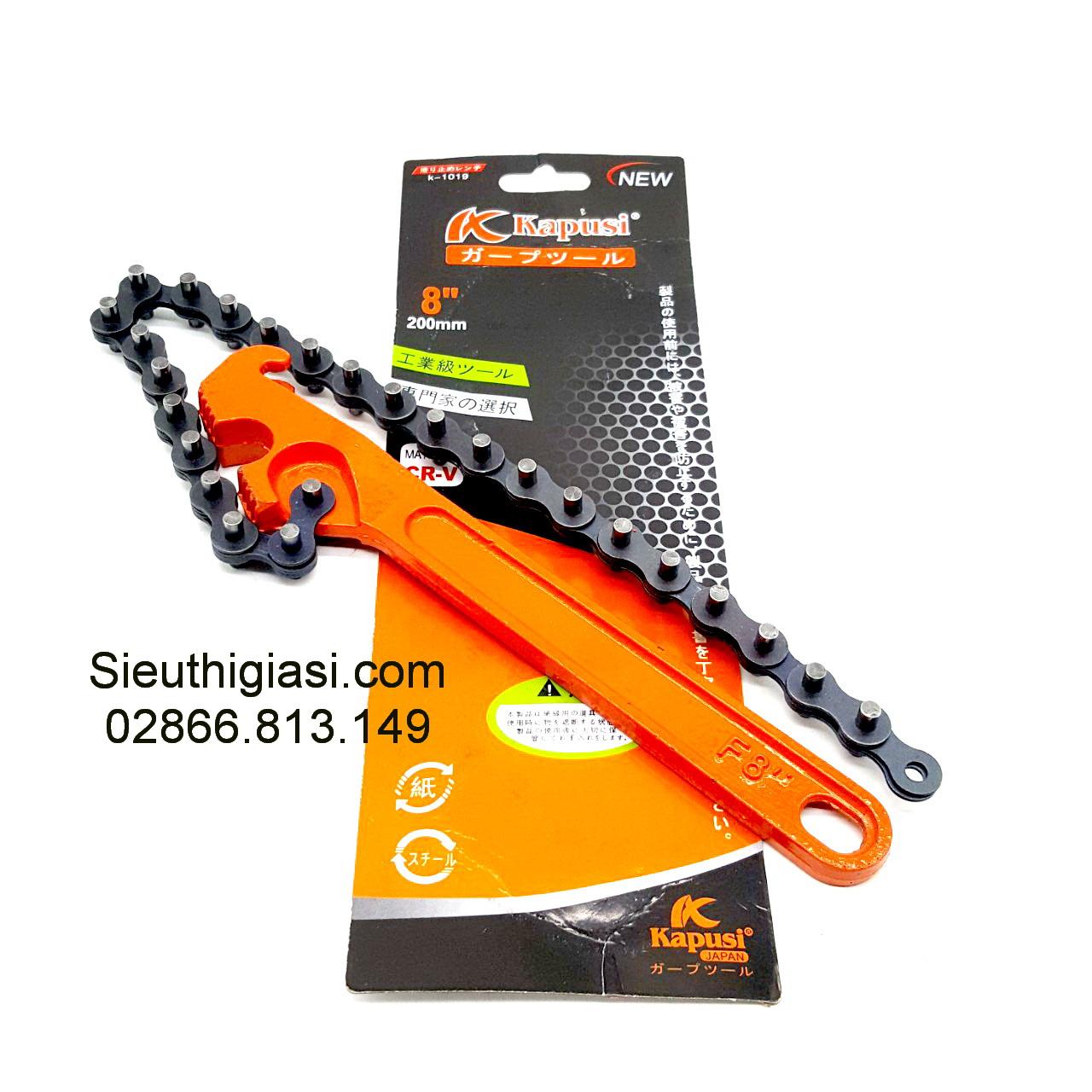 Cảo mở nắp dầu nhớt bằng dây xích kapusi x 8inch