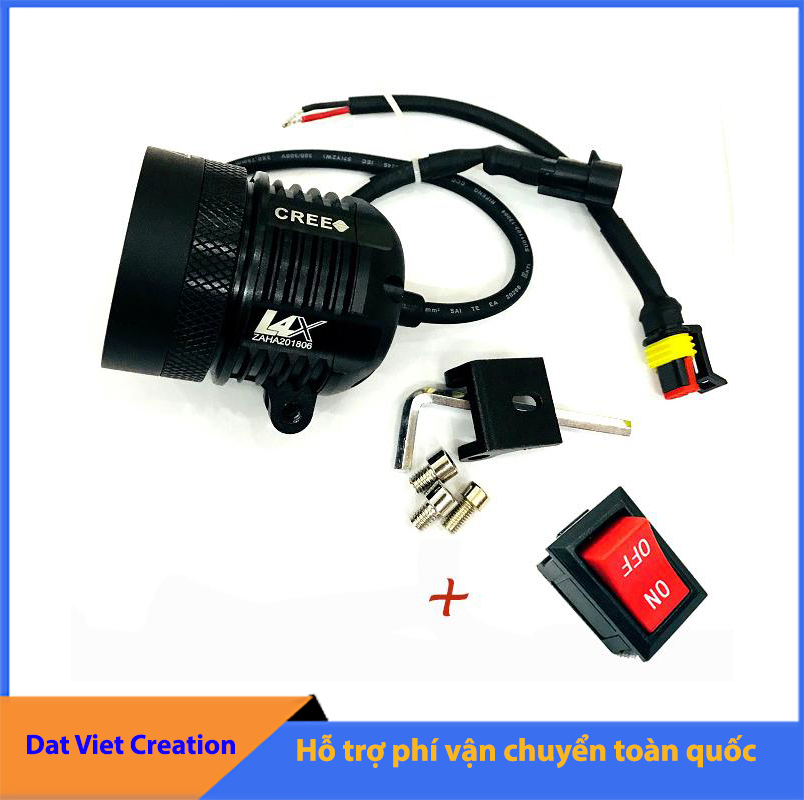 Đèn led trợ sáng xe máy, ô tô l4x-cree dat viet creation tặng công tắc on/off