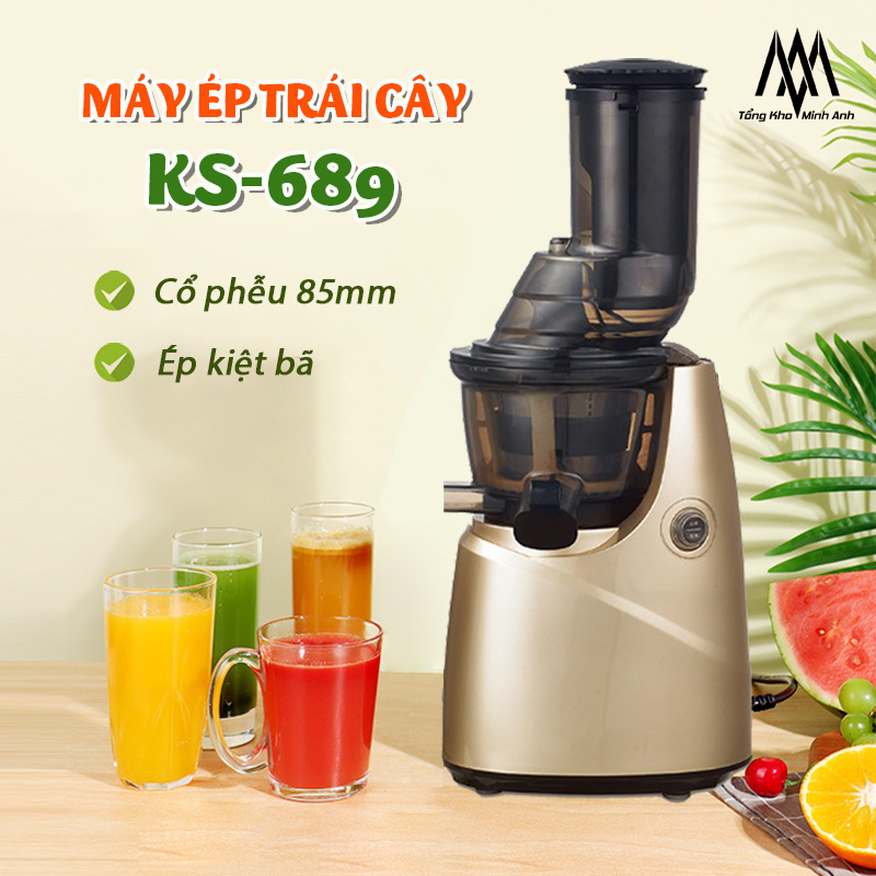 Máy ép chậm ks689 - ép kiệt bã - cổ phễu to - máy ép trái cây - máy ép hoa quả tốc độ chậm ks-689