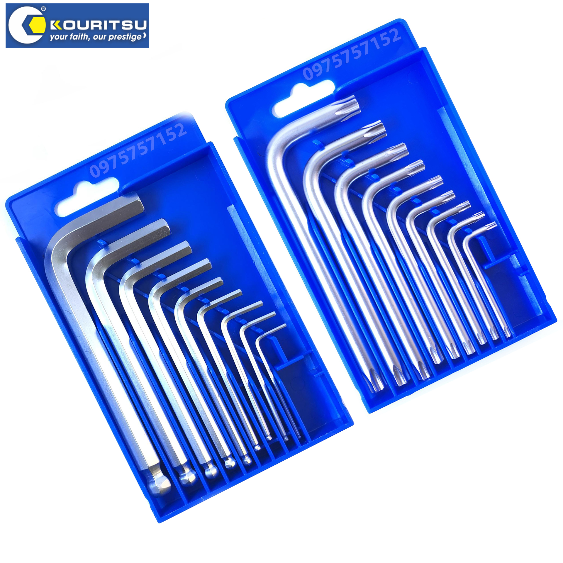 Bộ lục giác bi ngắn, bộ lục giác hoa thị có lỗ ngắn Nhật Bản Kouritsu thép cao cấp CR-V