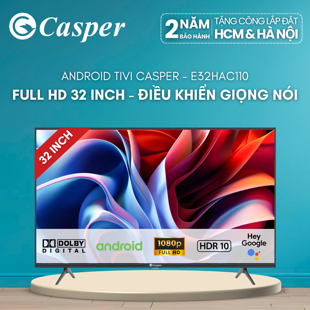[Installation 0 Vnd in Hcm/Hn] Smart Android Tv Casper 32 Inch - Hd - E32Hac110 - Genuine - 2 Year Warranty Giá  3,895,000 Đồng*Miễn phí vận chuyển