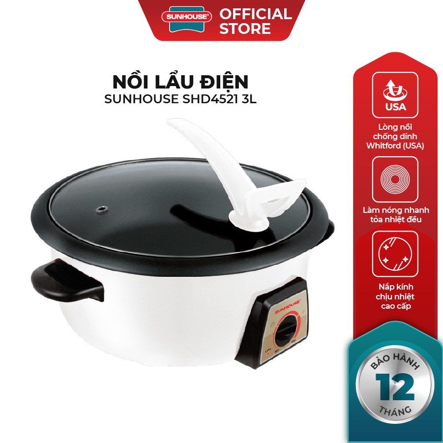 Nồi lẩu điện sunhouse đa năng 3l shd4521