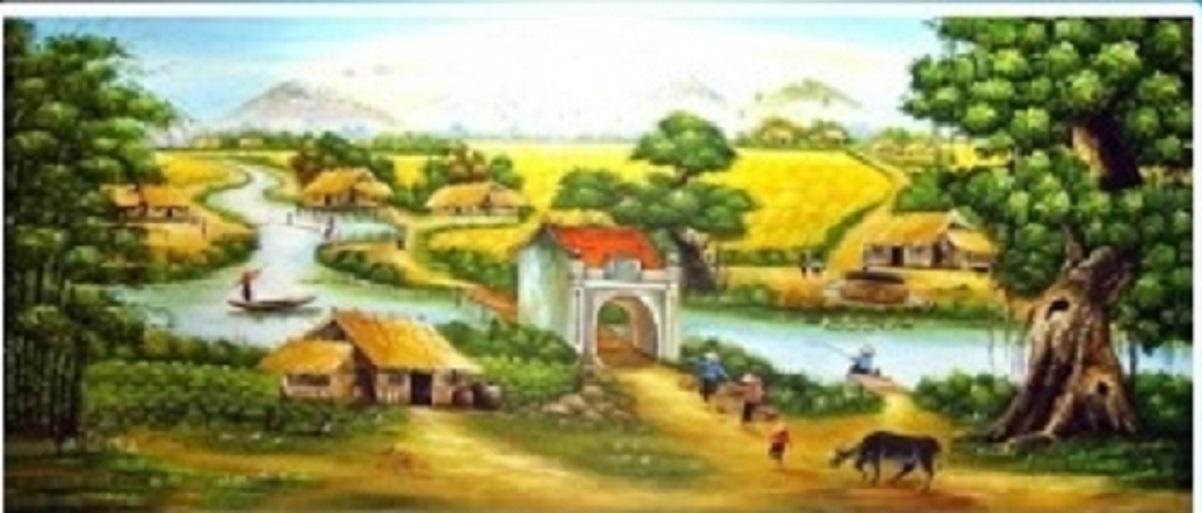 [HCM]Tranh đính đá quê em mùa lúa chín - LV313