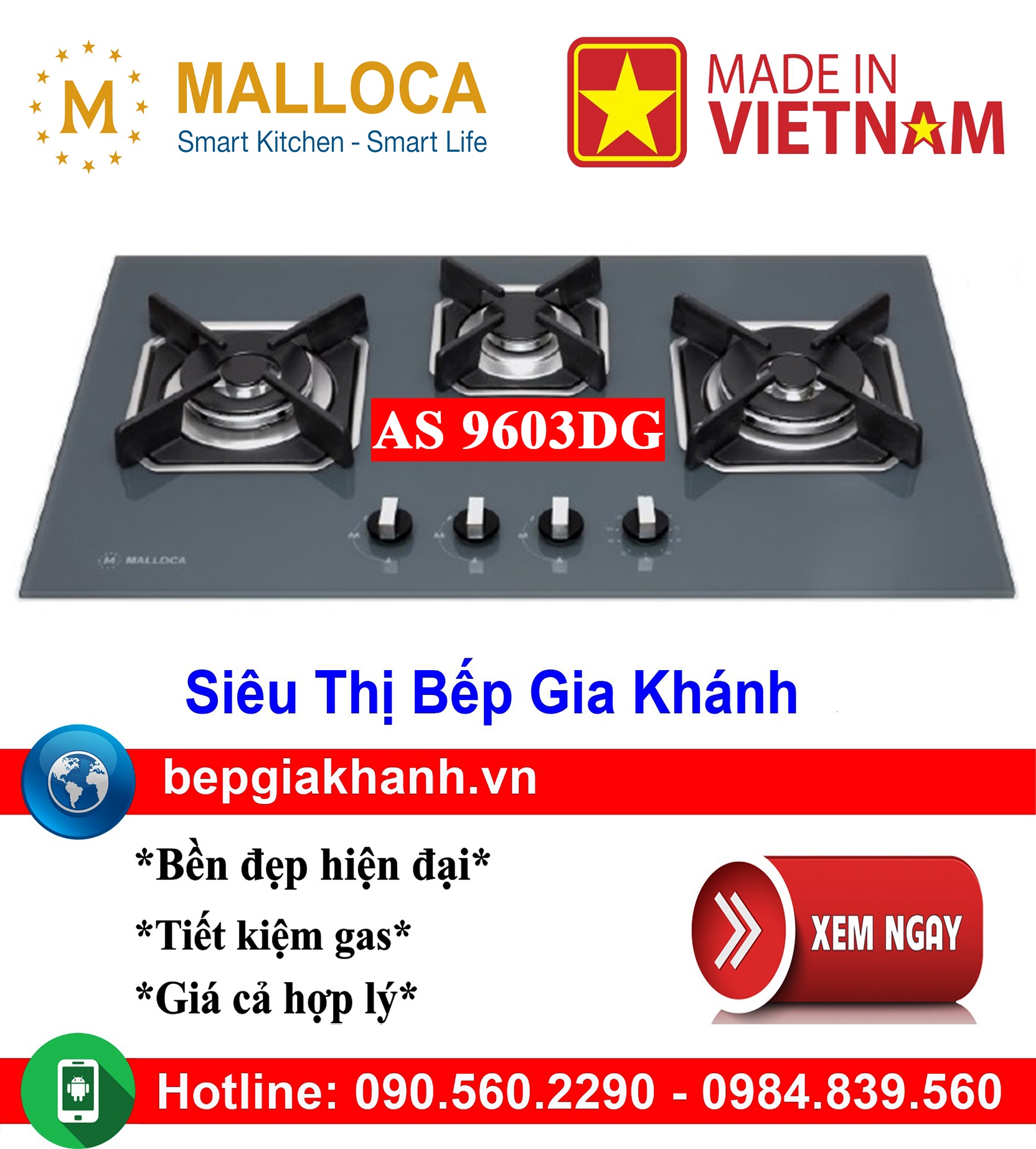 [HCM]Bếp gas âm 3 vùng nấu Malloca AS 9603DG lắp ráp Việt Nam, bếp gas, bếp gas đôi, bếp gas đơn, bếp gas âm, bếp ga, bếp ga đôi, bếp ga đơn, bếp ga âm, bep ga, bep gas