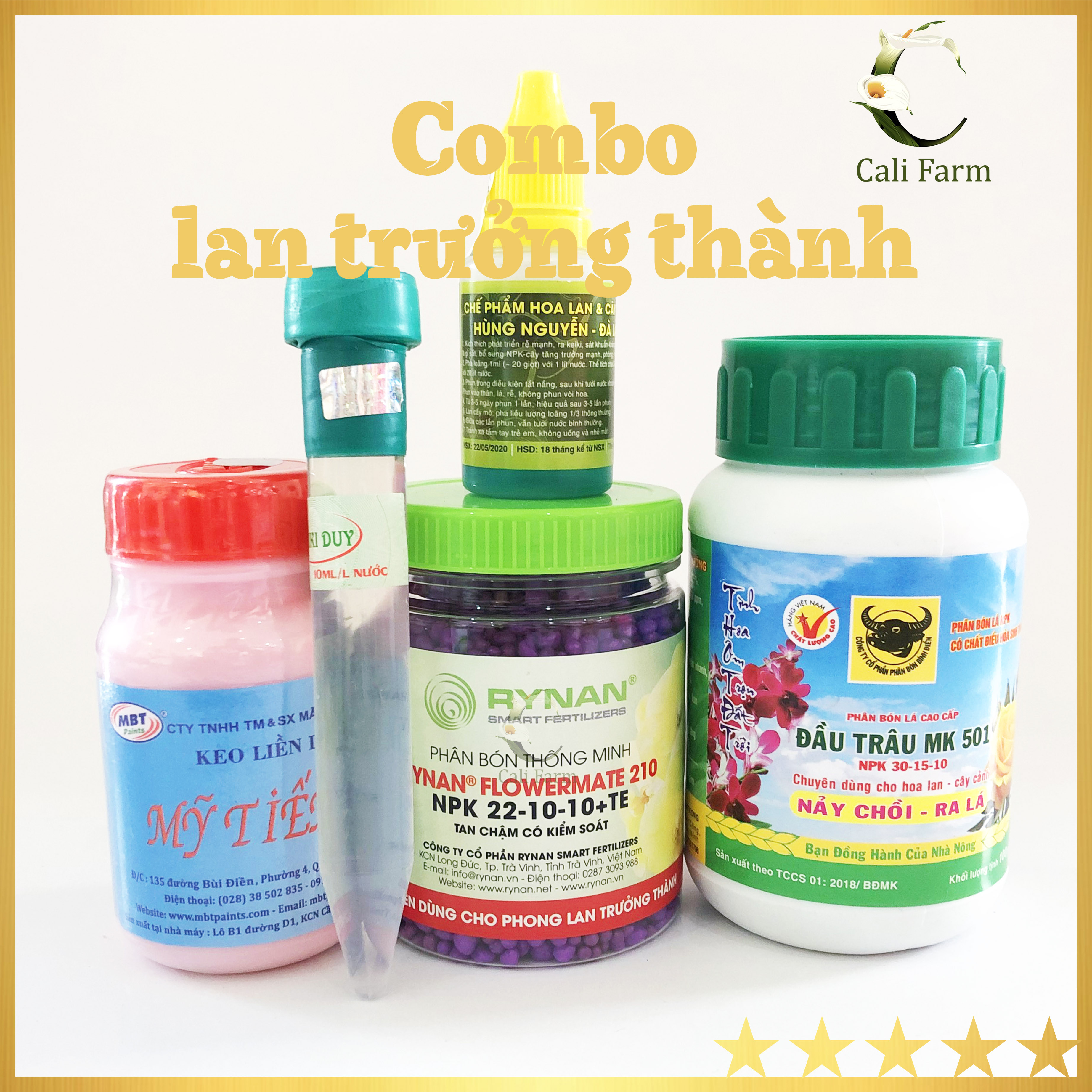 Bộ 5 sản phẩm Chăm Sóc Lan Trưởng Thành - kích mầm, ra rễ nhanh, mập chồi