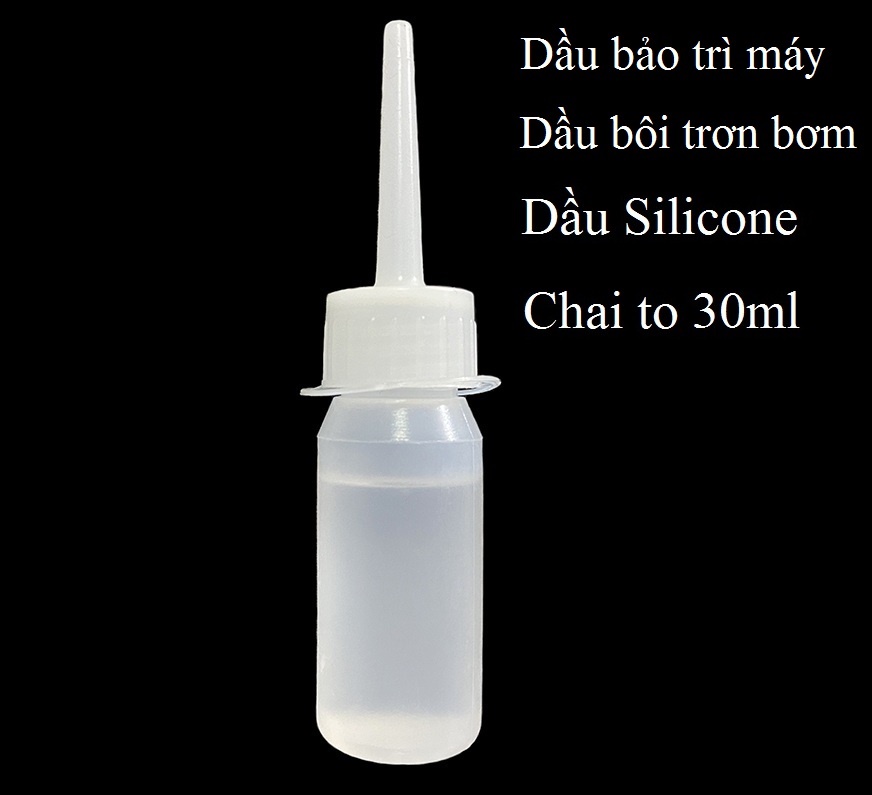 Dầu máy Silicone Dimethyl chai to 30ml bôi trơn cho Bơm cao áp, quạt, máy chạy bộ,  xích líp xe máy, ổ khóa, ốc vít.. và các loại máy công nghiệp khác ( dầu bơm, dầu silicon, dầu bảo trì....)