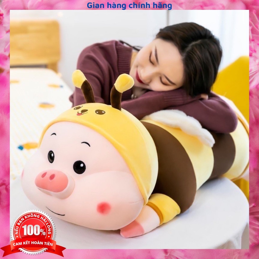 Gấu Bông Lợn Biến Hình Ong, gối ôm hình thú nhồi bông cho bé, heo bông cực kì Dễ Thương Kích Thước 70cm-90cm - 1m2