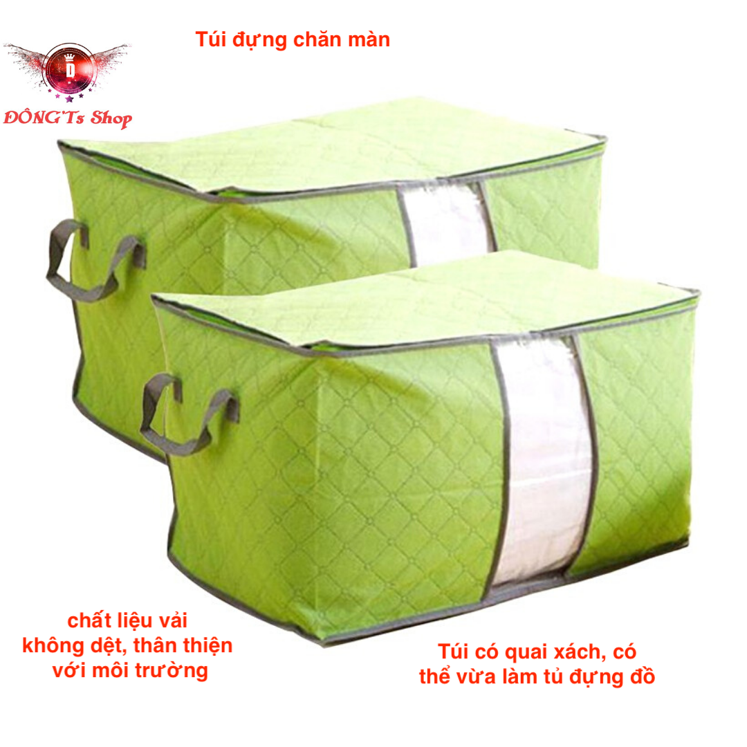 Bộ 3 Túi đựng chăn màn, quần áo bằng vải tiện dụng Panda - Túi đựng mùa đồ mùa Đông được làm từ chất liệu vải không dệt, thân thiện với môi trường - Túi có quai xách, có thể vừa làm tủ đựng đồ - bảo hành 1 đổi 1 tại VanDongTS Shop