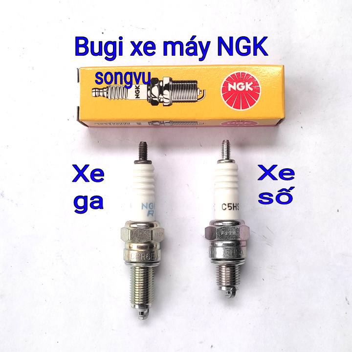 Bugi xe máy NGK nhập khẩu Thái Lan dùng cho xe số và xe ga