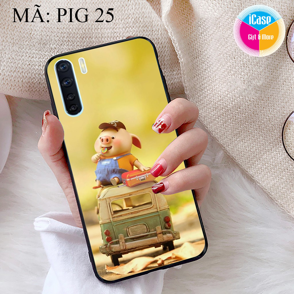 [HCM]Ốp lưng iCase dành cho Oppo A91 viền dẻo TPU BST Pig Cute