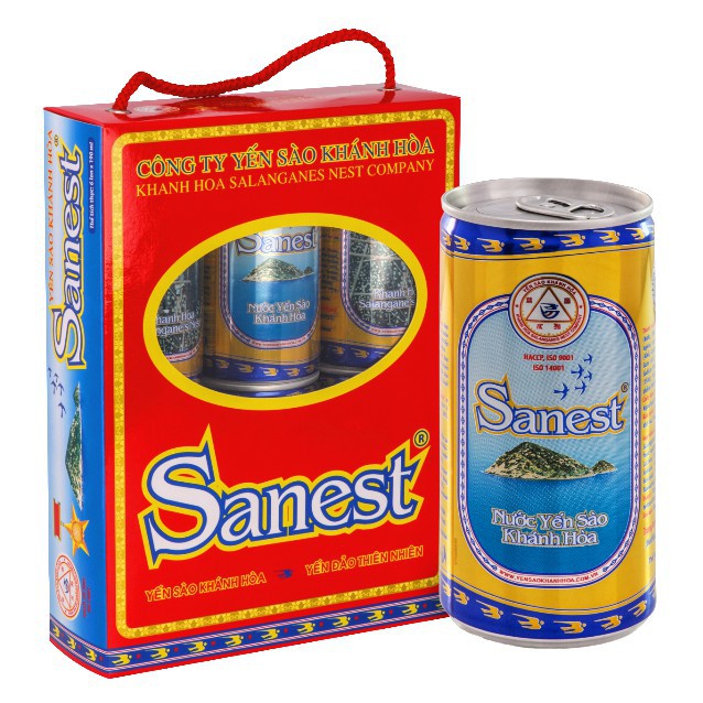 Nước yến sào khánh hòa sanest lon 190ml, hộp 6 lon