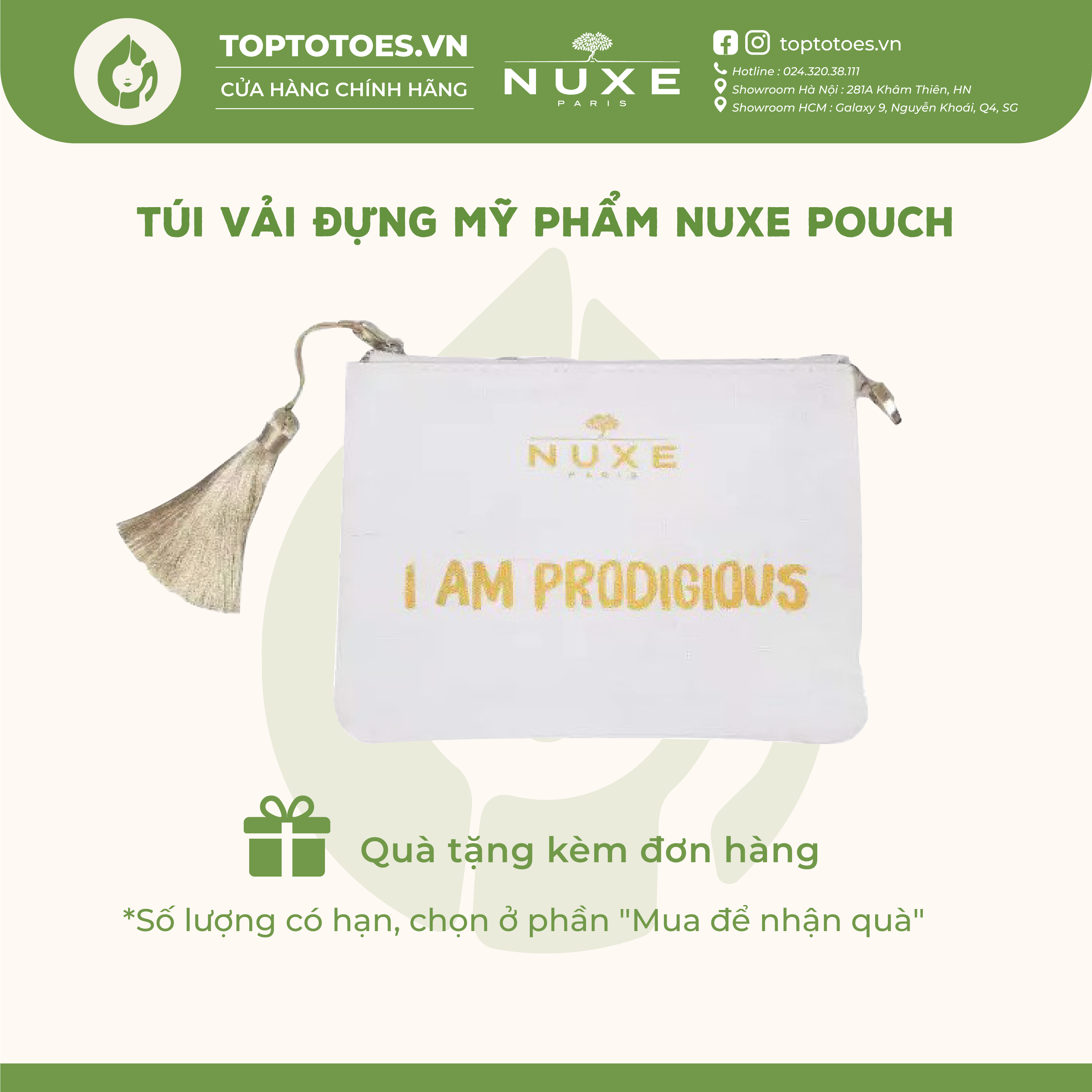 Túi vải đựng mỹ phẩm Nuxe Pouch